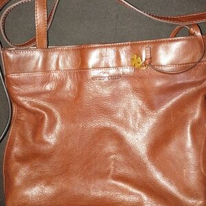Lucky Brand Tan Leather Shoulder Bag with Gold Accent